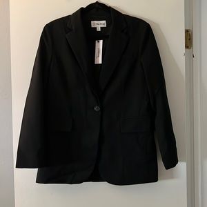 The Drop Loose Fit Boxy Black Blazer